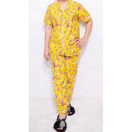 Baju Tidur Piyama Wanita Motif FloraL Kembang Pajamas Katun  / Baju Tidur setelan Wanita KATUN CP DEWASA Terbaru Bigsize Kekiniaan