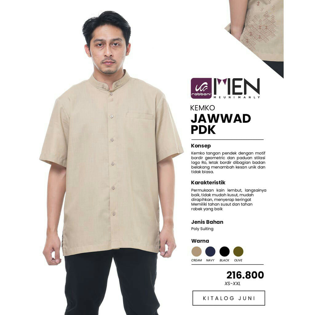 1.1 Koko Rabbani Kemko Jawwad Pdk A303 Coklat Cream Lengan Pendek Terbaru 2021 Diskon Promo Mega Sal