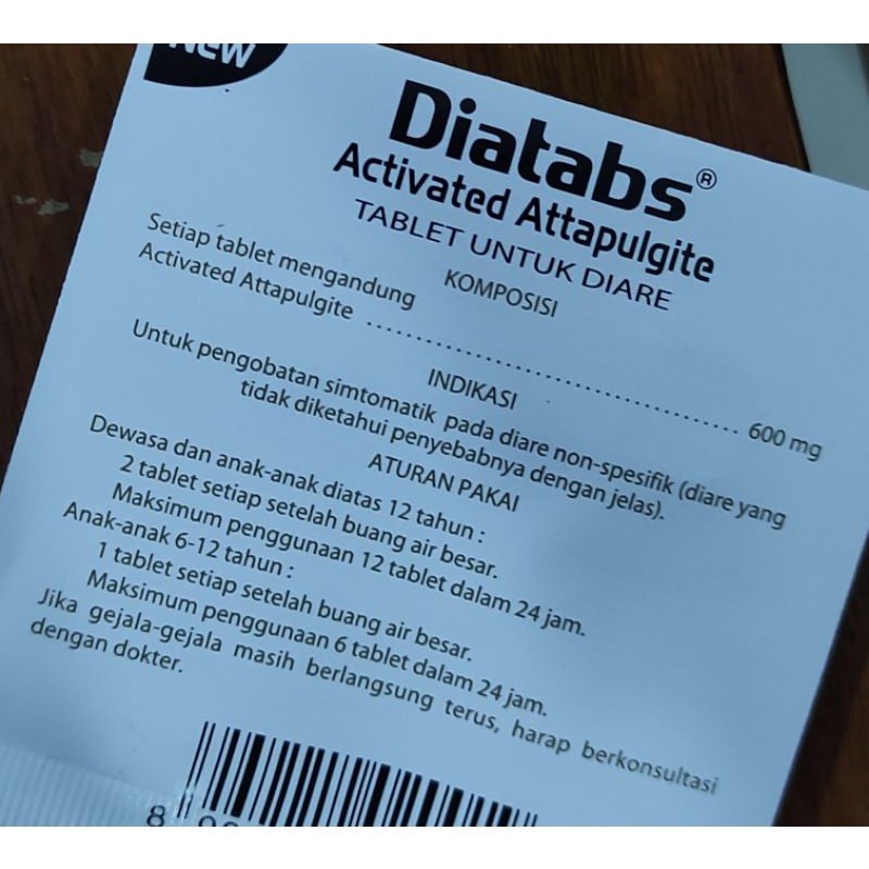 New Diatabs 4 Tablet / Obat Diare / Mengurangi Frekuensi buang air besar