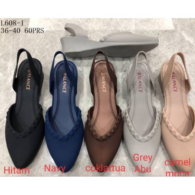 L608-1 Duri/Studed Sepatu Wedges 4cm Jelly Cantik