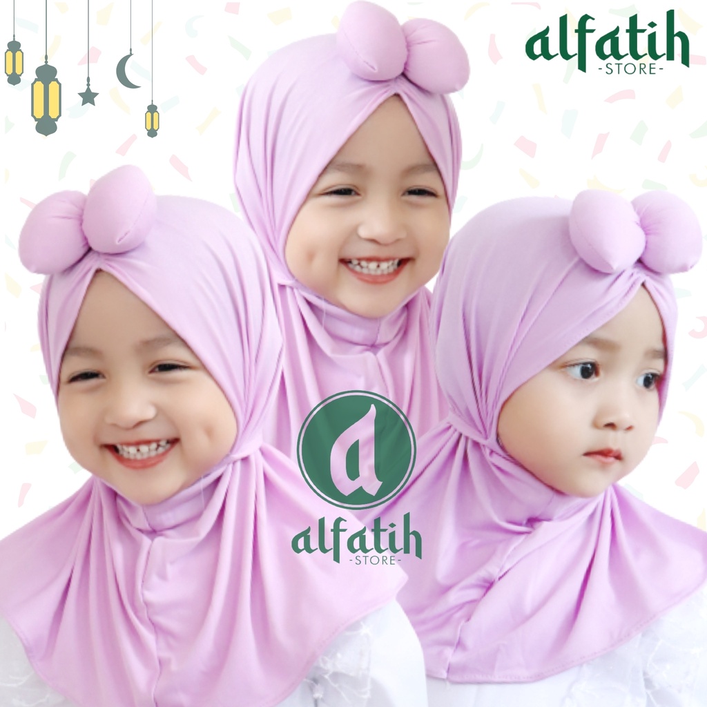 ALFATIH STORE / Jilbab Anak Minie  Pita POLOS Depan Imut dan Cantik / Jilbab Anak Murah / HIJAB ANAK