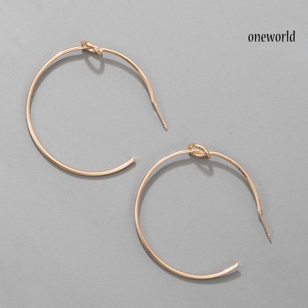 OW# Simple Earrings Hoop Geometry Big Circle Oversized Metal Hoop Earrings for Daily Wear