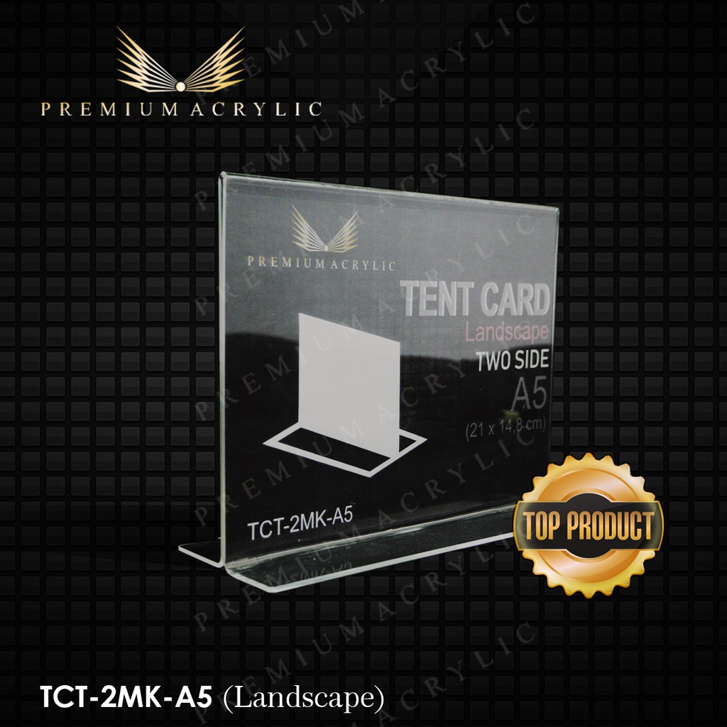 

Tent Card Acrylic Akrilik Tegak Landscape 2 Muka Uk A5 PREMIUM