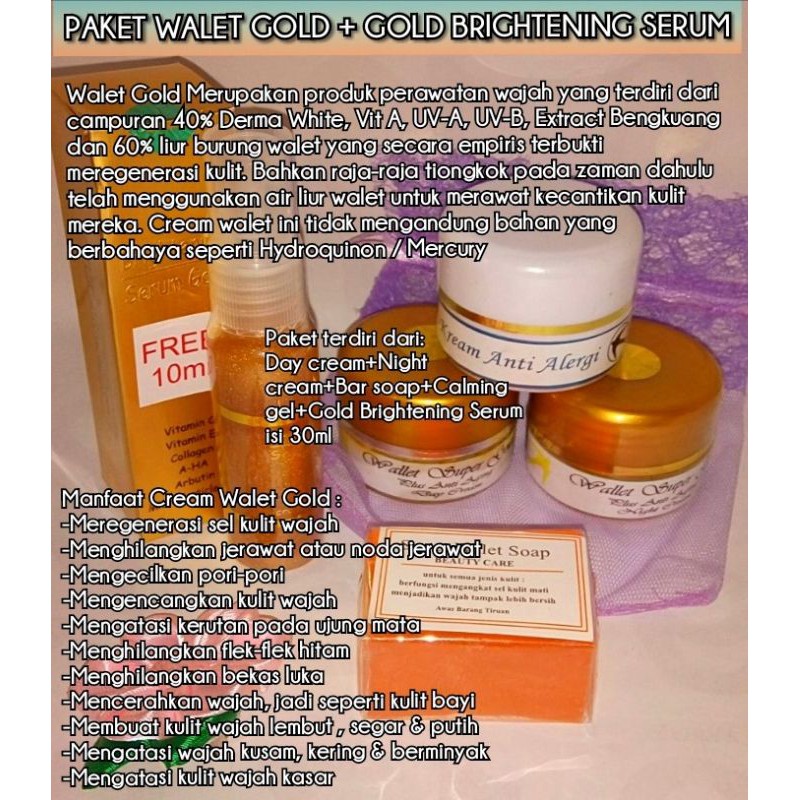 Paket Hemat Walet Gold Serum Gold Arbutin Whitening Shopee Indonesia