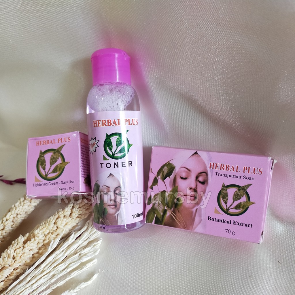 PAKET LENGKAP HERBAL PLUS BPOM ( CREAM + TONER + SABUN)