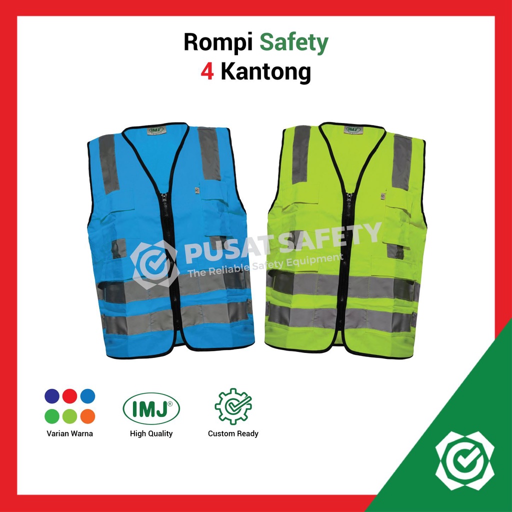 Rompi Safety Proyek Kerja Lapangan Scotlight 4 Kantong IMJ