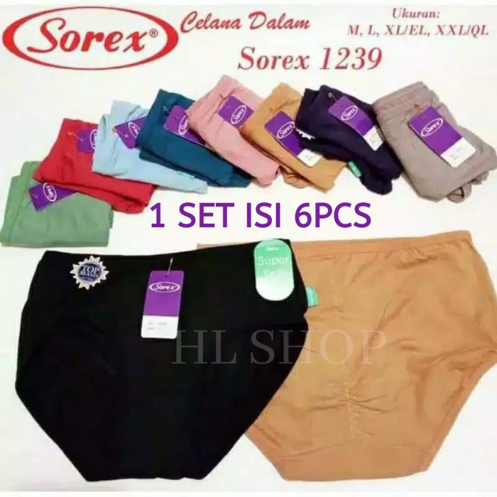 6 Pcs Celana dalam wanita  CD Sorex Basic 1239 Super Soft - M - 6 PCS sorex celana dalam sorex cd so