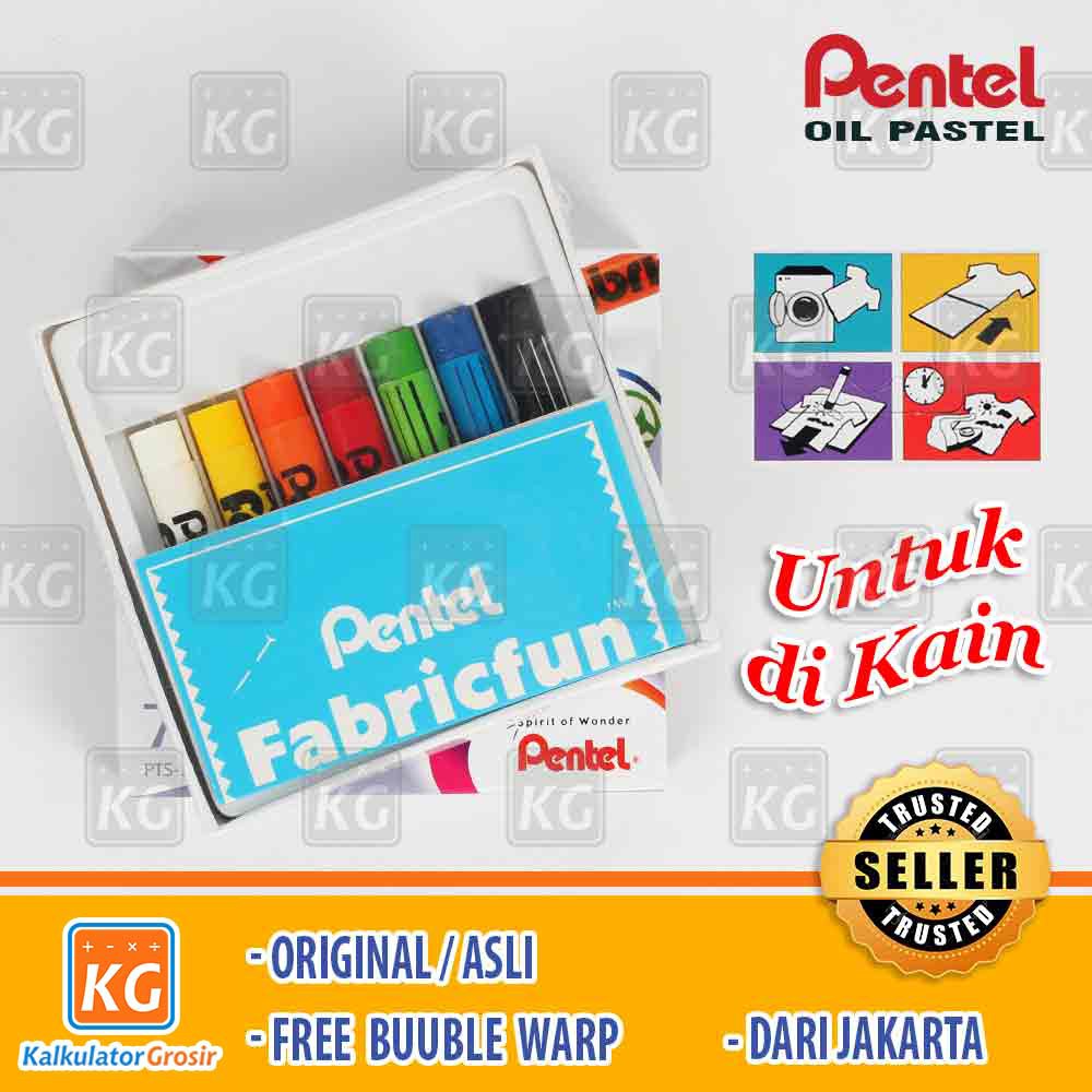 Pentel Fabric Fun Pastel Dye Sticks PTS 7 Warna Cat Kain / Oil Pastels Pentel Krayon PTS7 Colours