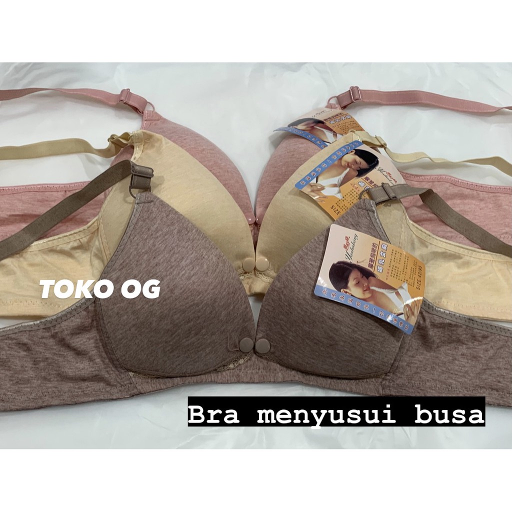 BRA MENYUSUI BUSA TIPIS TANPA KAWAT KANCING DEPAN POLOS TOKOOG PREMIUM MURAH