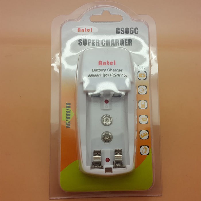 ANTEL Battery Charger 2 Slots Batre Batere Baterai AA AAA 6F22 9V