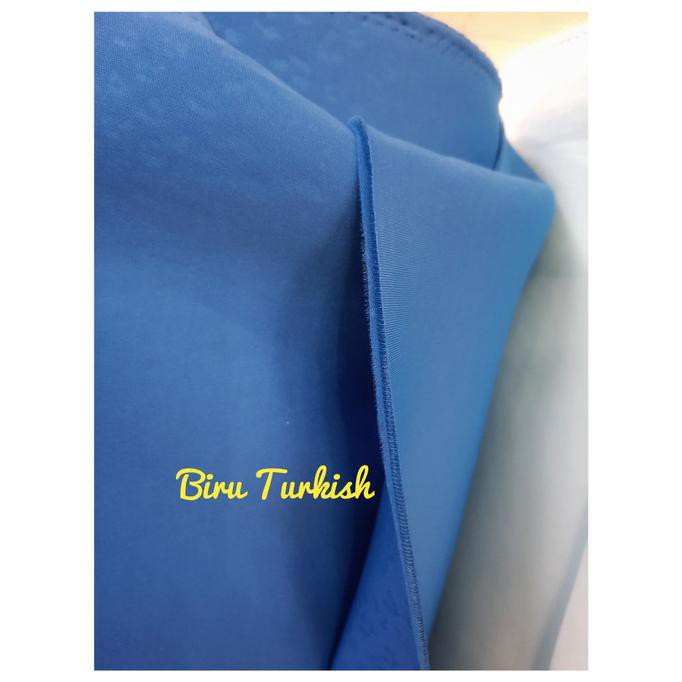 Kain Scuba Neoprene Import _ Bahan Kain Scuba Neoprene - Biru Turkish