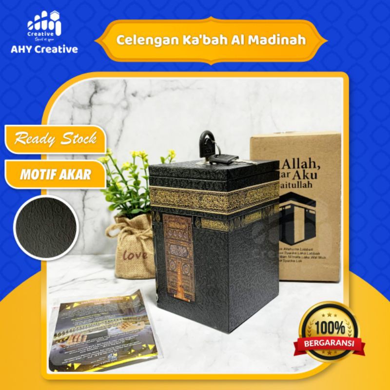 Celengan Ka'bah Kunci Kecil Motif Akar
