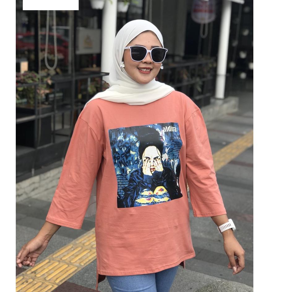 SALEE.. Kaos Oversize Wanita Hijab Aldira Terbaru / Kaos Oversize / Baju Wanita / Baju Oversize / Pa