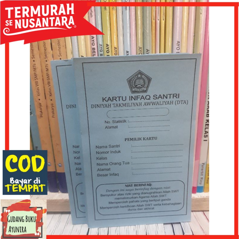 

kartu infaq santri DTA 50 lembar