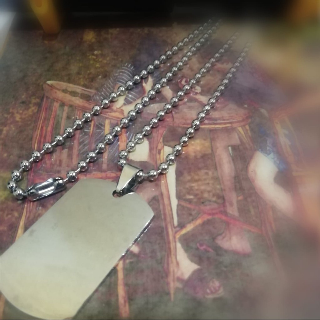 KALUNG LIONTIN DOG TAG STAINlESS STEEL / KALUNG MILITER POLOS