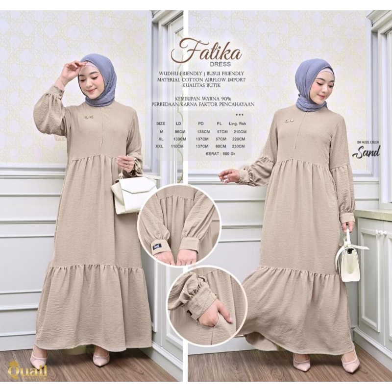 Fatika Dress Original Quail Gamis Wanita Quail Hijab Gamis Polos Wanita Dress Wanita Dress Quail Fat