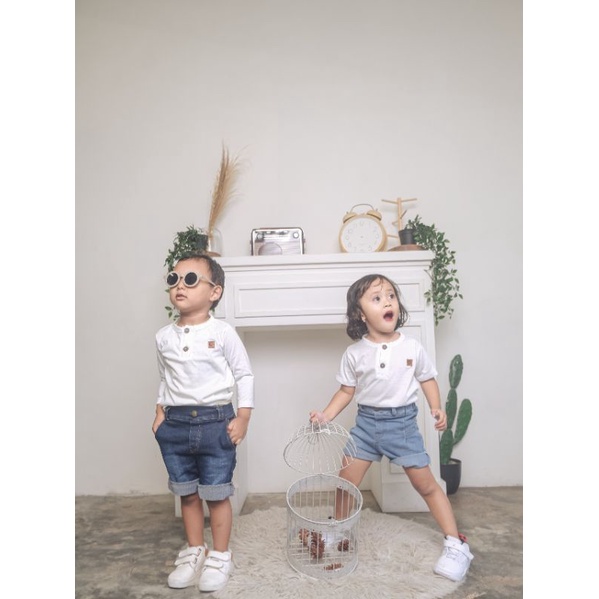 Avara Button tee Long Kaos Lengan Panjang Anak Unisex