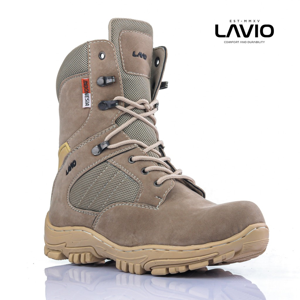 SEPATU BOOTS PRIA SAFETY UJUNG BESI GUNUNG BIKERS TOURING LAVIO DNS HIGH ORIGINAL