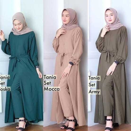 Gamis Set Tania Moscrepe | Gamis Muslim Murah