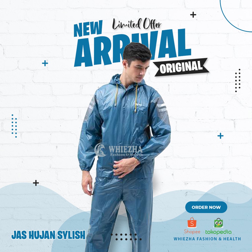 JAS HUJAN PRIA STELAN MANTEL HUJAN WANITA SETELAN RAINCOAT MOTIF RAIN COAT POLKADOT