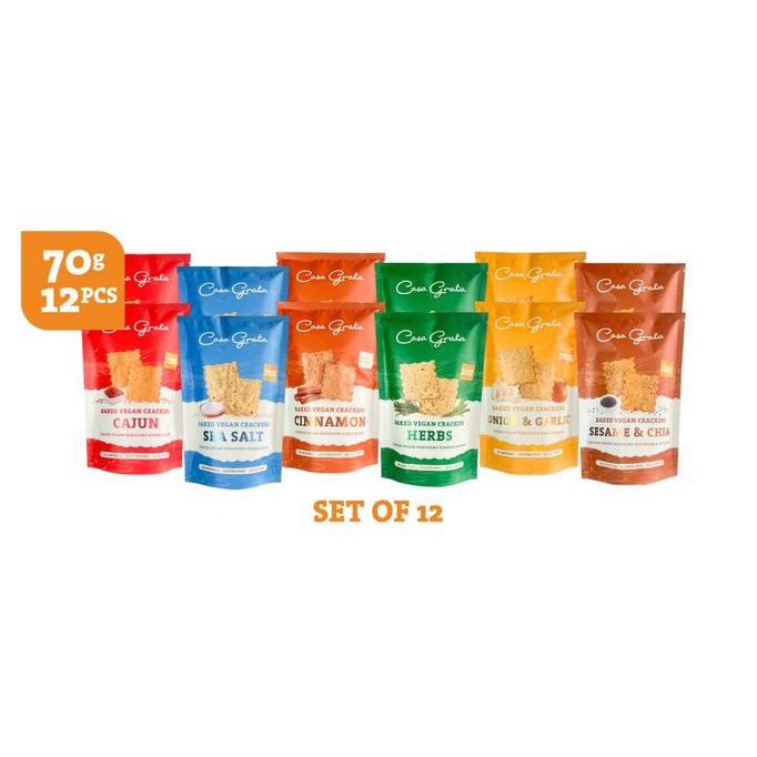 

Set of 12 -70gr (12 Casa Grata Crackers - choose your own flavor)
