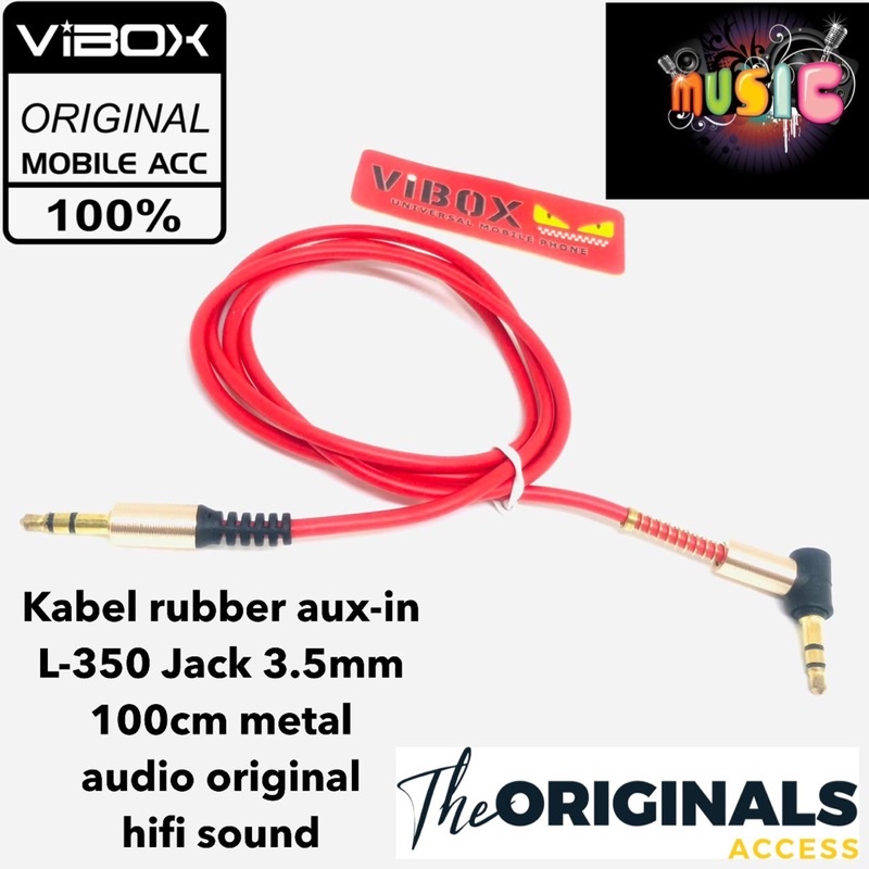 Kabel rubber aux-in  L-350 Jack 3.5mm 100cm metal  audio original  hifi sound  Promo Sen