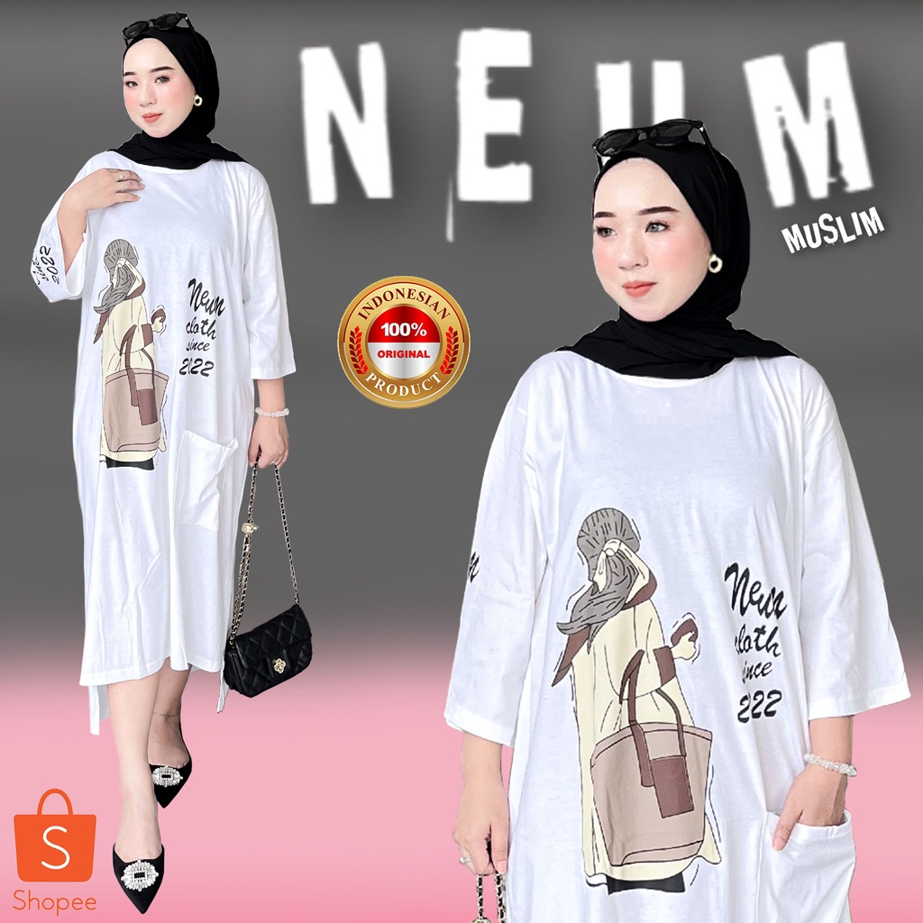 NEUM MUSLIM - Terbaru Busana Wanita 2022 // Long Tunik Wanita // Pakaian Muslimah Tunik // Baju Musl