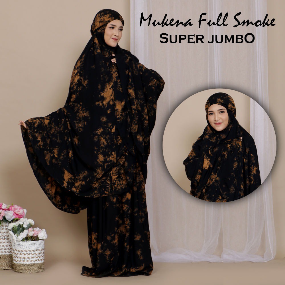 Mukena Bali Full Smoke Super Jumbo Untuk Dewasa Dan Remaja Bahan Rayon Janger Murah dan Terbaru