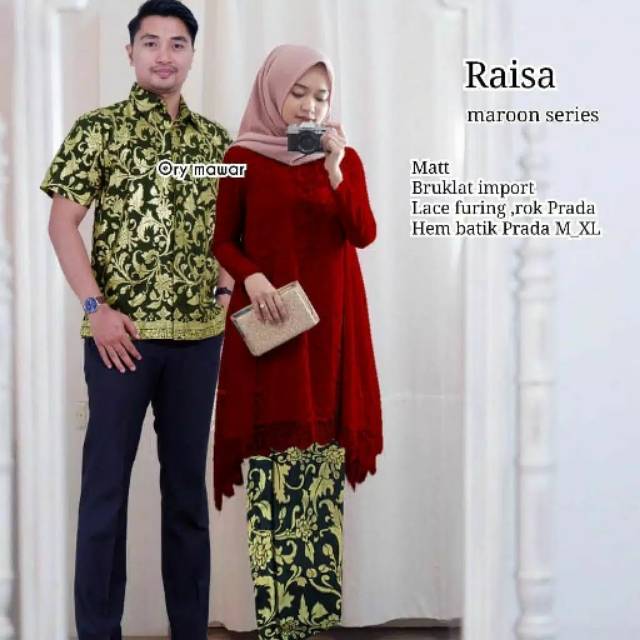 Batik brokal  Raisa Batik Couple pria wanita Batik kebaya brokat atasan wanita Brokat modern