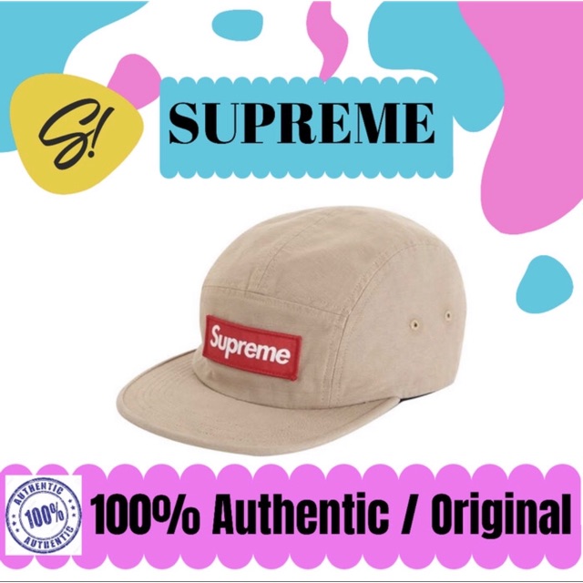 Supreme SS20 Military Camp Cap Tan Topi Supreme Authentic