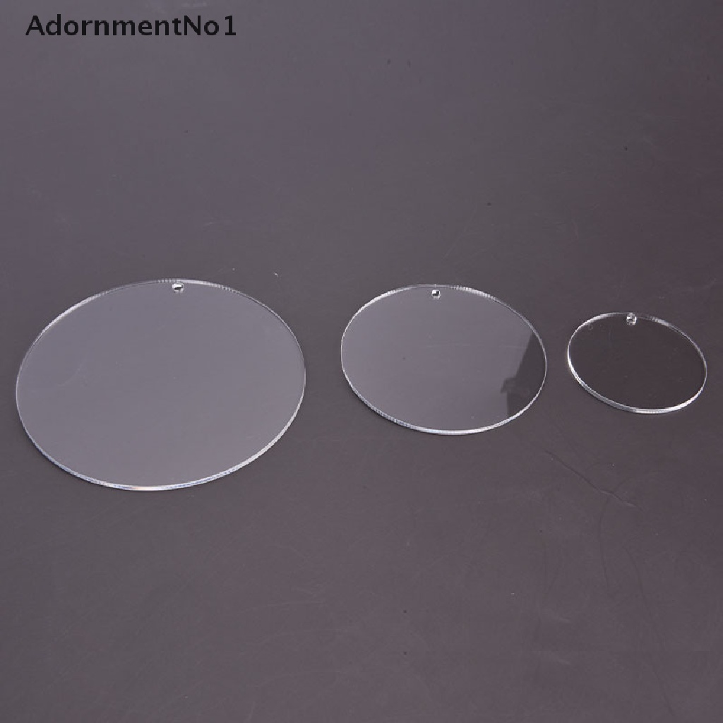 [AdornmentNo1] 10PCS Acrylic Clear Circle Discs Keychain Blanks Tassels Keyrings DIY Pendants [new]