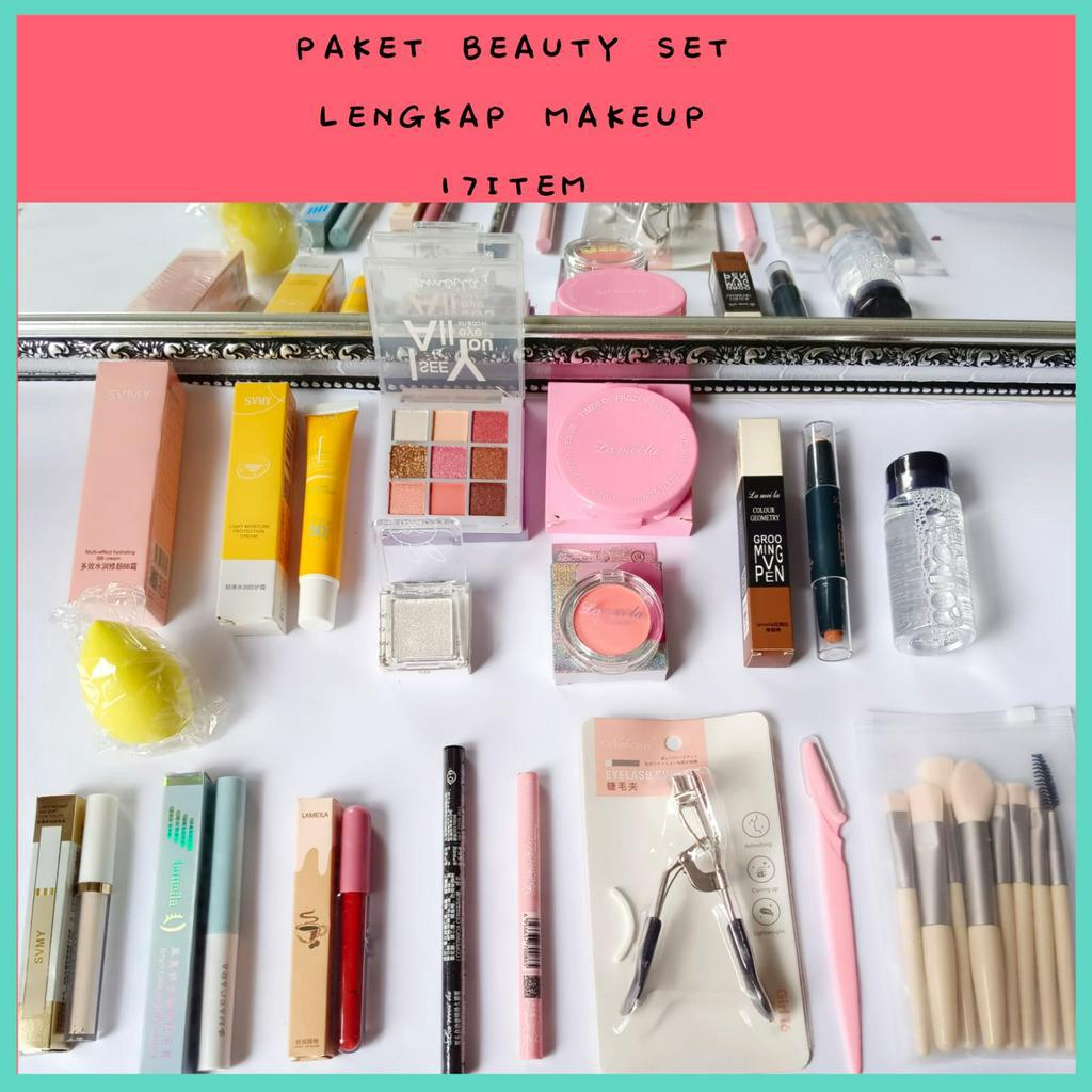 PAKET BEAUTY MAKEUP SET KOSMETIK LENGKAP 17 ITEM