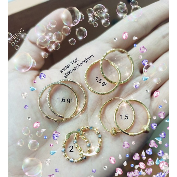 Anting Gipsi Emas kadar 700 /16K