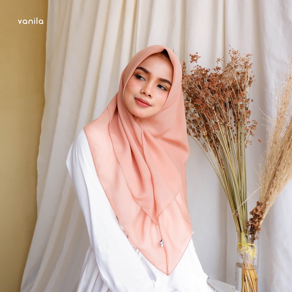 jilbab segiempat instan polycotton poton (free clip turky)