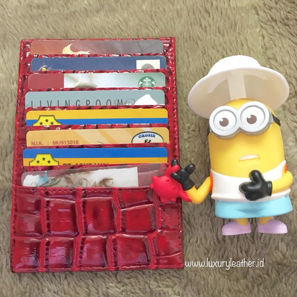 LUXTHER - CARD WALLET 16 SLOTS CROCO LEATHER / DOMPET KARTU / DOMPET MURAH / DOMPET WANITA / DOMPET UNISEX