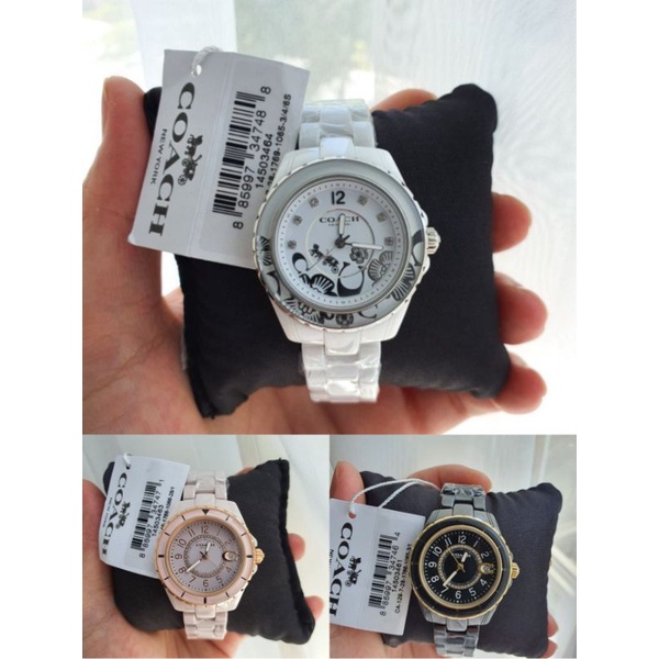 JAM TANGAN PRIA WANITA | RANTAI | KULIT | KARET | MURAH | COACH - KERAMIK FOR LADIES ORI INCLUDE BOX