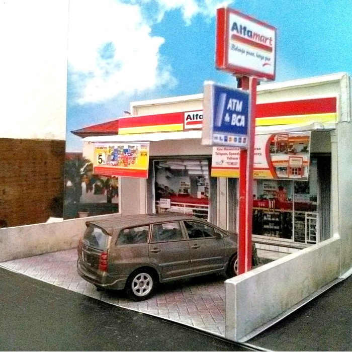 DIORAMA DIECAST SKALA 64 - MINIATUR TOKO ALFAMART