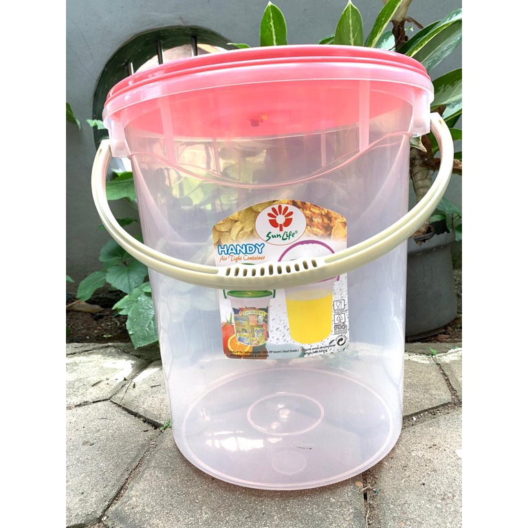 Sunlife handy air 7208 /  Toples Plastik Bulat Gagang 16.3 Liter / toples kerupuk / toples juice