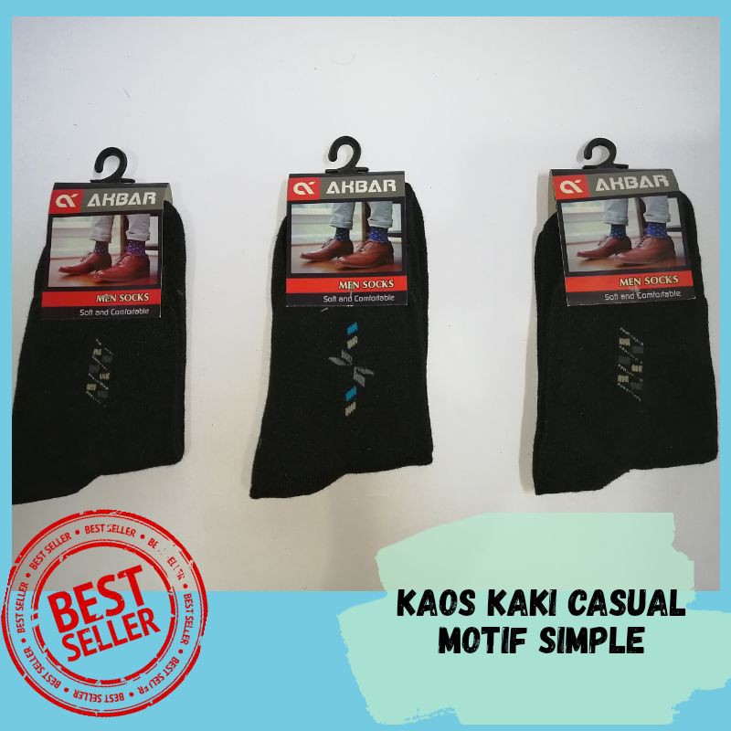 kaos kaki casual 3/4 motif simple