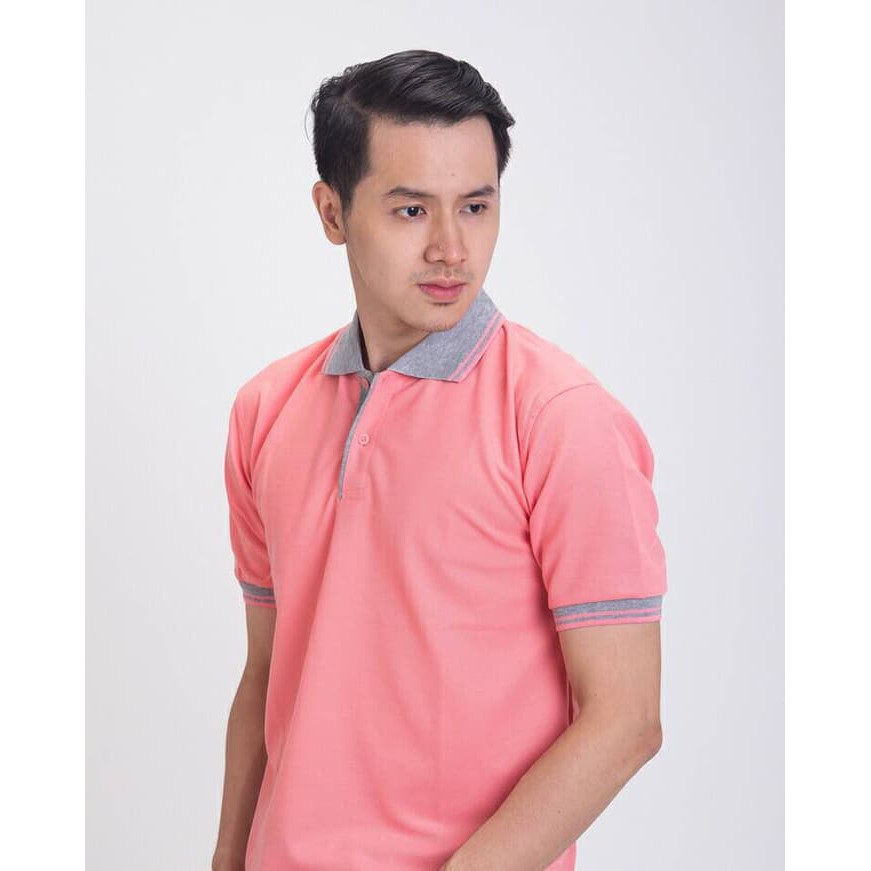 BAJU KAOS KERAH POLO SHIRT PRIA PINK