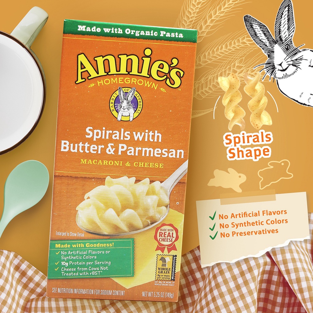 Annies / Annie’s Spirals with Butter &amp; Parmesan / Organic Pasta Organik / Makaroni Keju