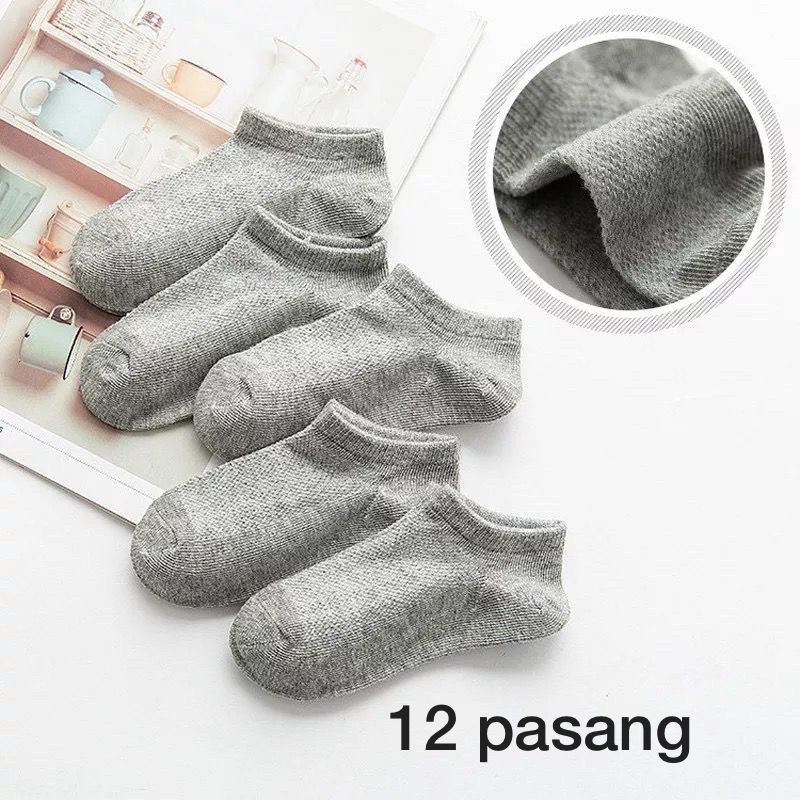promo 12 pasang kaos kaki polos semata kaki/kaos kaki polos/kaos kaki pendek