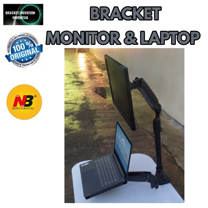 bracket monitor dan Laptop Full motion North bayou Gas spring max 30&quot;