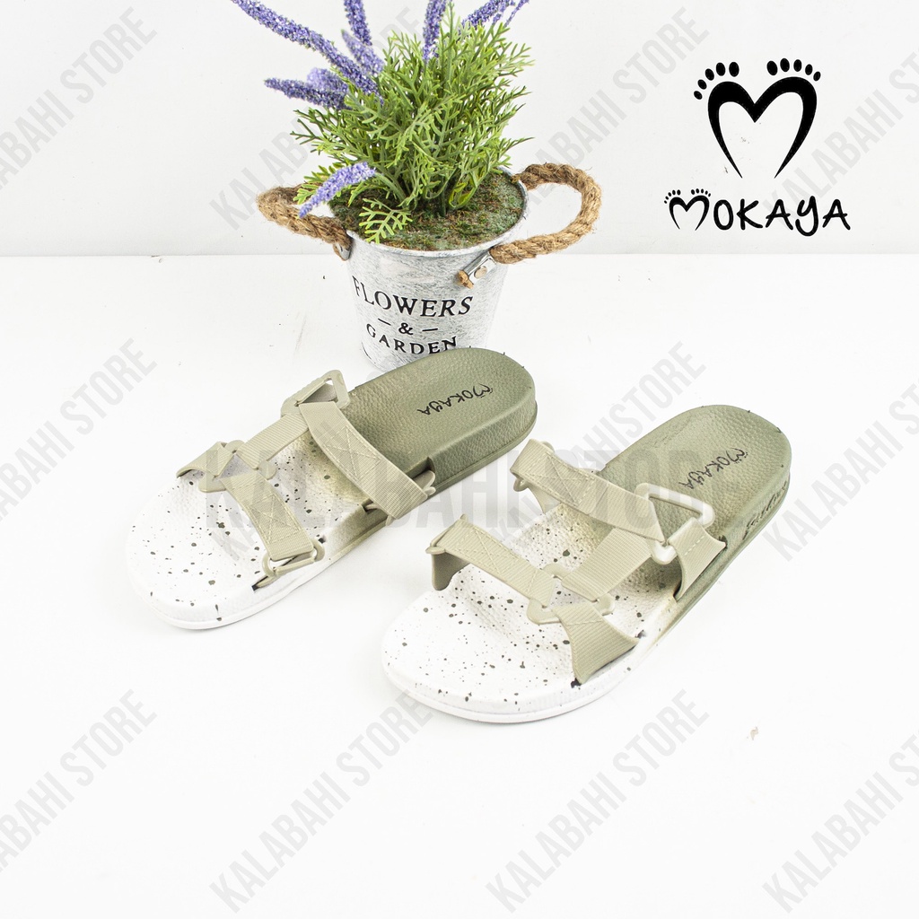 Sandal Slop Semi Gunung Wanita Warna SEMBUR Tali Sambung Keren Import Mokaya 2059 (37-41)-Hijau