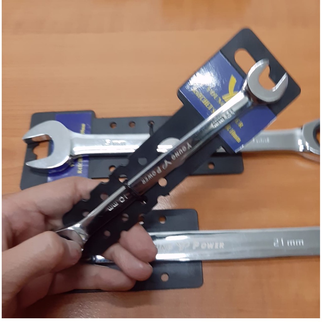 KUNCI RING PAS SINGLE RATCHET 10MM YOUNG POWER