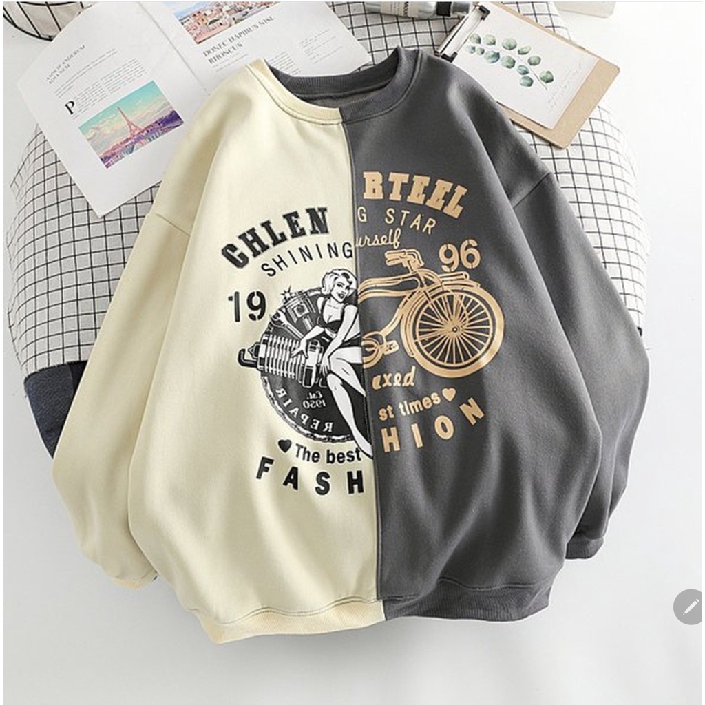 Crewneck Teen shining Sweater oversize wanita xxl - sweatshirt sweater oversize