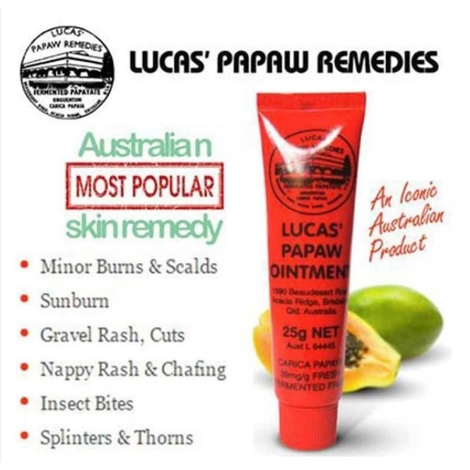 Lip Balm Pelembab Bibir Lucas Papaw Ointment 25 gr Salep Cream