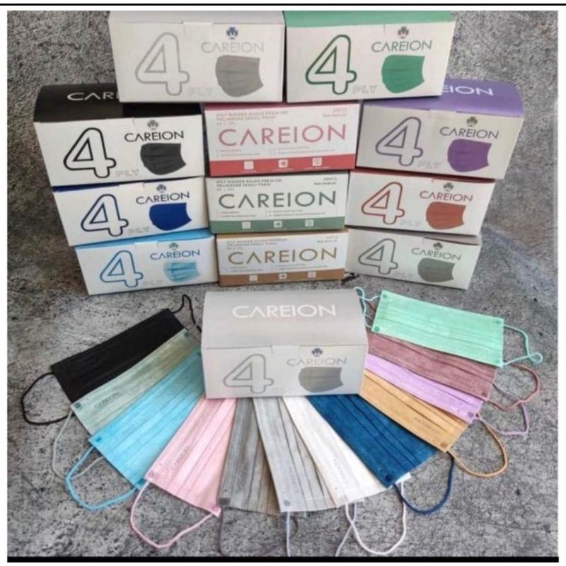 Masker Careion Earloop Hitam Putih Face Mask