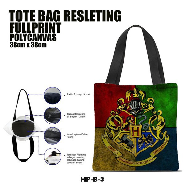 Tas / Tote Bag Polycanvas Full Print Resleting - Harry Potter Series.B