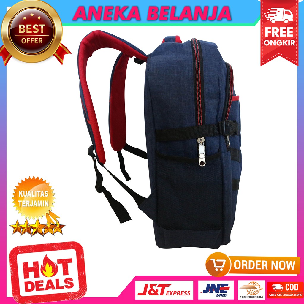 Backpack Casual Fashionable Khusus Pria Model Enigma Bisban Navy Keren Multifungsi Berkualitas Murah